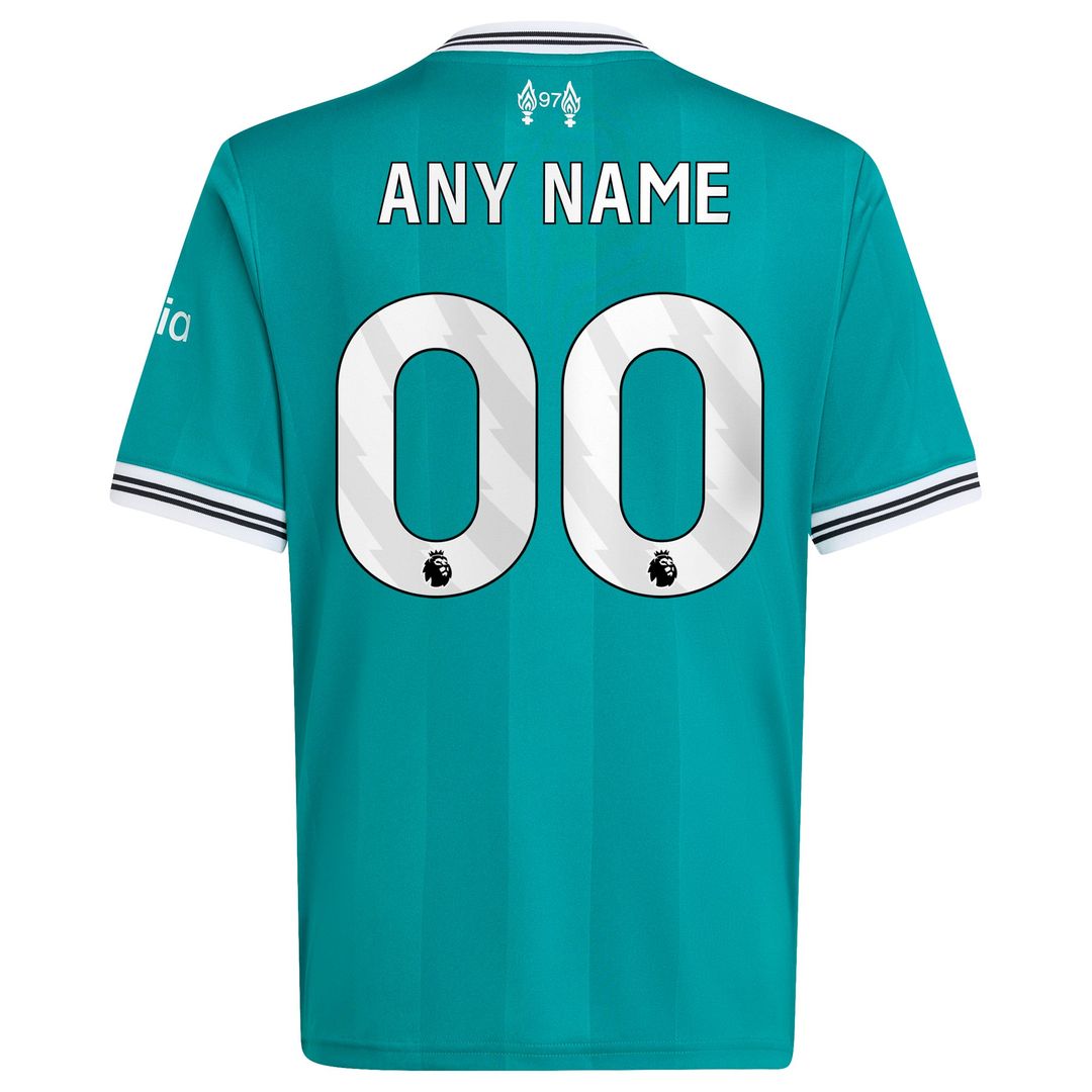 Liverpool adidas Youth 2025/26 Third Replica Custom Jersey - Green