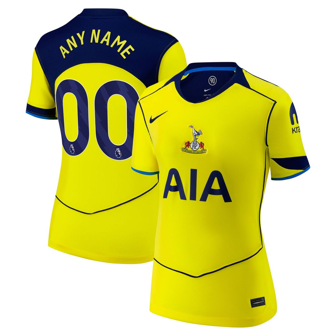 Tottenham Hotspur Nike Women's 2025/26 Third Replica Custom Jersey - Yellow