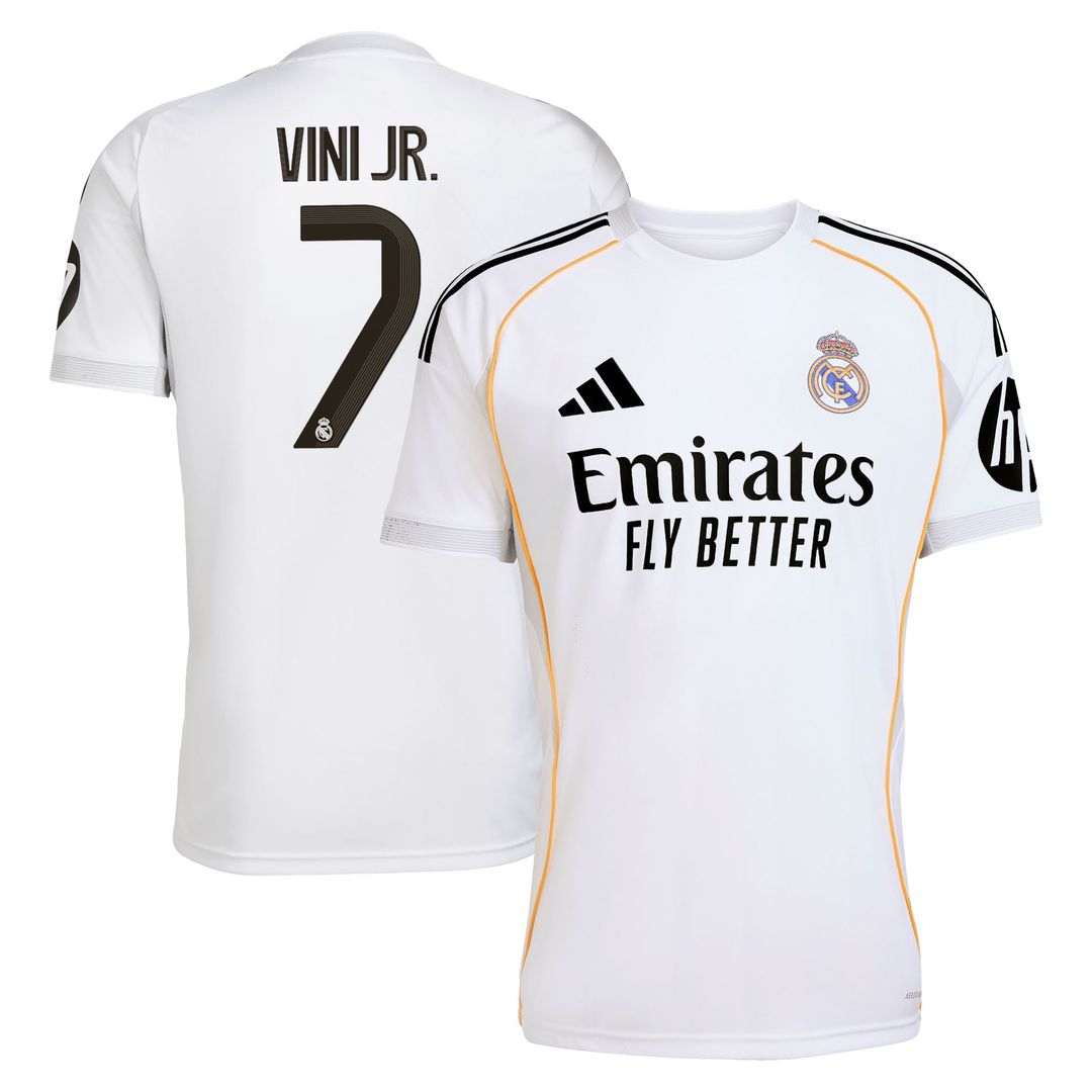 Vini Jr. Real Madrid adidas 2025/26 Home Replica Jersey - White