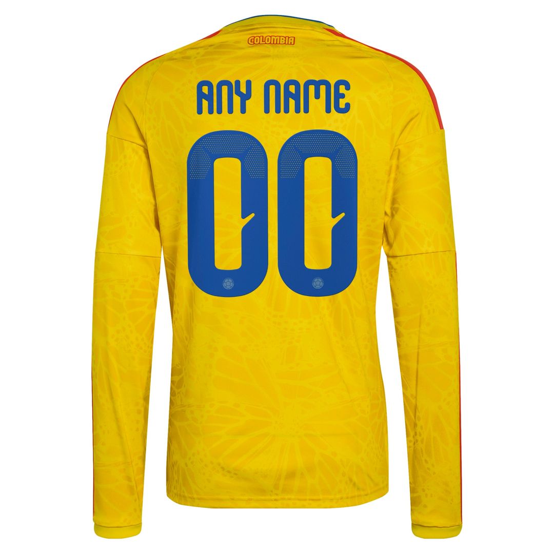 Colombia National Team adidas 2026 Away Replica Long Sleeve Custom Jersey - Turquoise