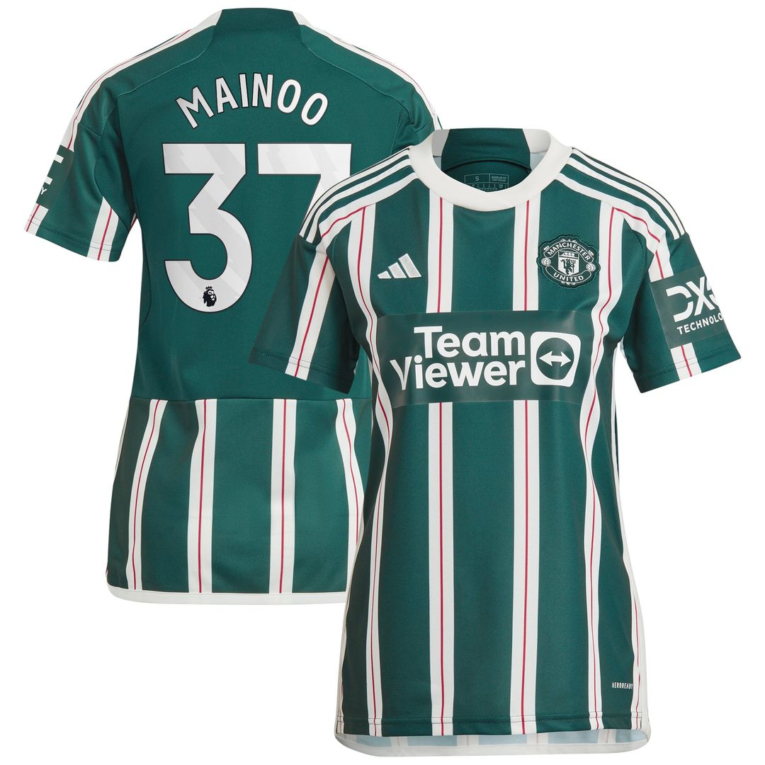 Kobbie Mainoo Manchester United adidas Women's 2023/24 Away Replica Player Jersey - Green