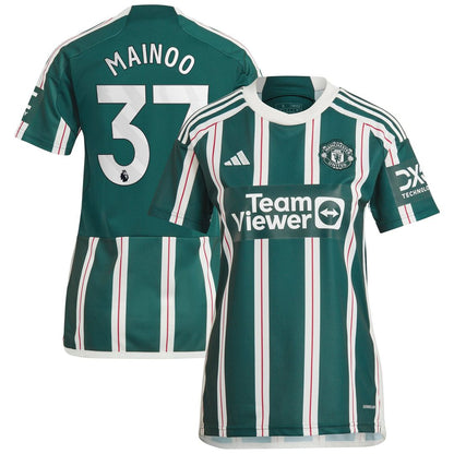 Kobbie Mainoo Manchester United adidas Women's 2023/24 Away Replica Player Jersey - Green