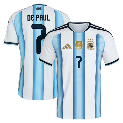 Rodrigo De Paul Argentina National Team adidas 2026 Home Authentic Jersey - White