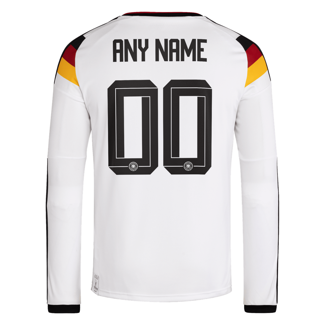 Germany National Team adidas 2026 Home Replica Long Sleeve Custom Jersey - White