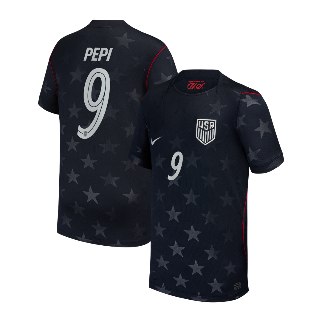 Ricardo Pepi USMNT Nike Youth 2026/27 Away Stadium Replica Jersey - Blue