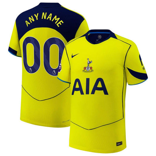 Tottenham Hotspur Nike 2025/26 Third Authentic Custom Jersey - Yellow