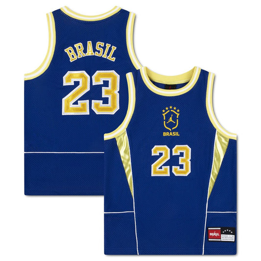 Brazil National Team Jordan Brand Youth Mesh Basketball Fashion Jersey - Royal