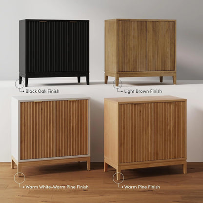 Modern Fluted Sideboard Cabinet – Stylish Entryway & Living Room Storage