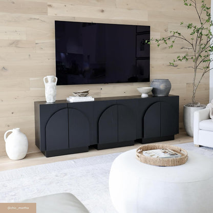Mid-Century Modern Storage Cabinet – Arched Door Sideboard