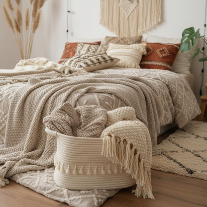 Woven Cotton Rope Storage Baskets – Stylish Home Organizer