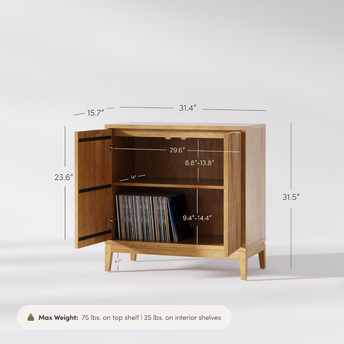 Modern Fluted Sideboard Cabinet – Stylish Entryway & Living Room Storage