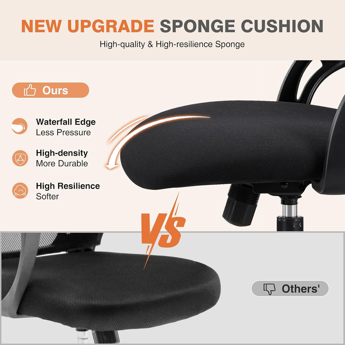 Ergonomic High-Back Office Chair – Adjustable Headrest & Lumbar Support