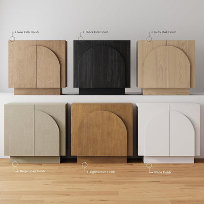 Mid-Century Modern Storage Cabinet – Arched Door Sideboard
