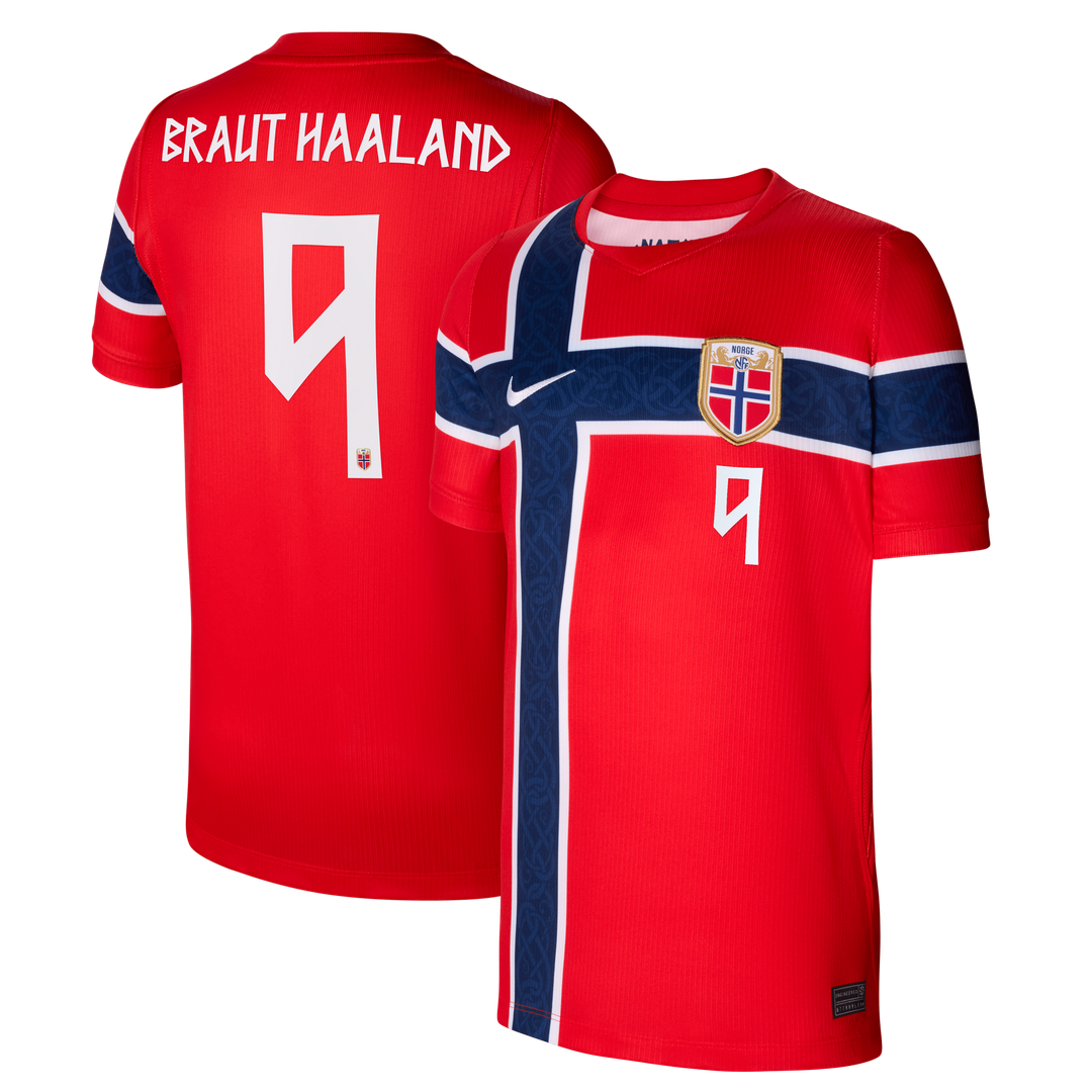 Erling Haaland Norway National Team Nike Youth 2026 Home Stadium Replica Jersey - Red