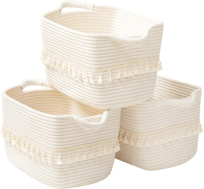 Woven Cotton Rope Storage Baskets – Stylish Home Organizer