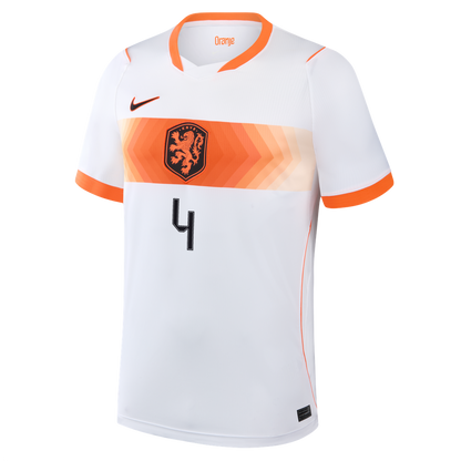 Virgil van Dijk Netherlands National Team Nike 2026 Away Stadium Replica Jersey - White