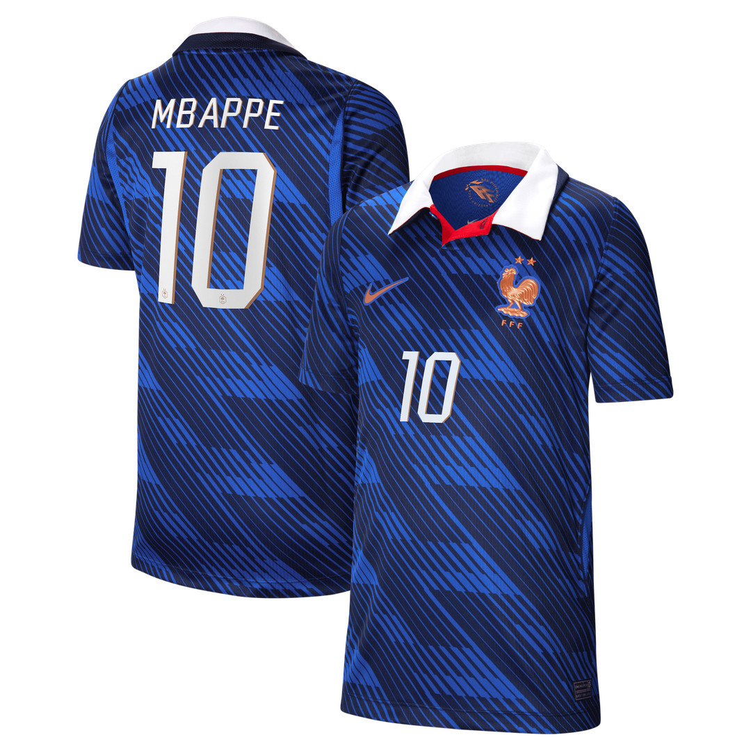 Kylian Mbappé France National Team Nike Youth 2026 Home Stadium Replica Jersey - Blue
