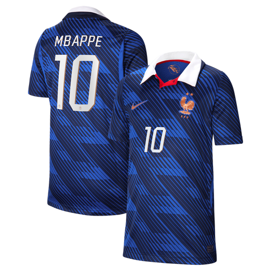 Kylian Mbappé France National Team Nike Youth 2026 Home Stadium Replica Jersey - Blue