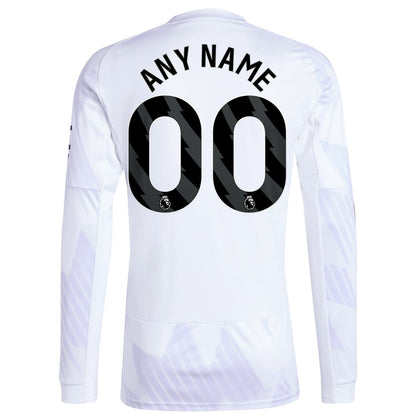 Manchester United adidas 2025/26 Away Replica Long Sleeve Custom Jersey - White