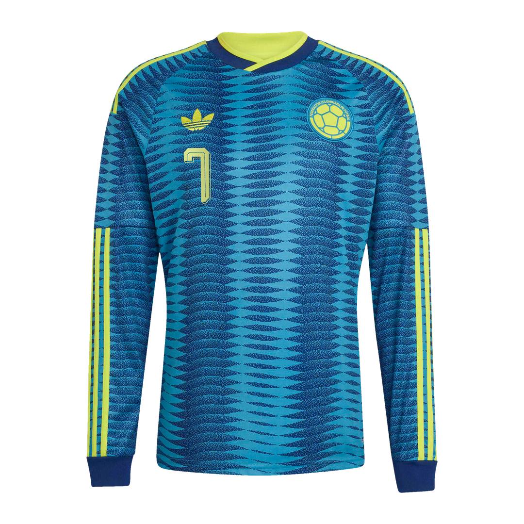 Luis Diaz Colombia National Team adidas 2026 Away Replica Long Sleeve Jersey - Turquoise