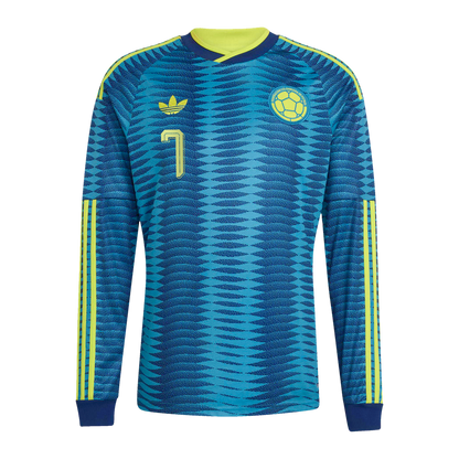 Luis Diaz Colombia National Team adidas 2026 Away Replica Long Sleeve Jersey - Turquoise