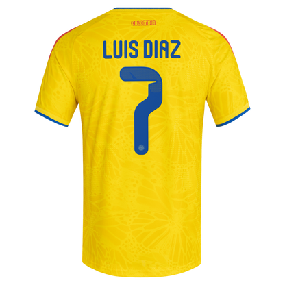Luis Diaz Colombia National Team adidas 2026 Home Authentic Jersey - Yellow