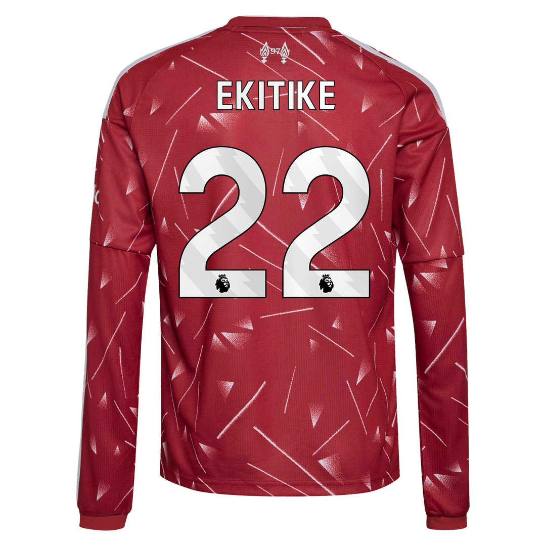 Hugo Ekitike Liverpool adidas Youth 2026/27 Home Replica Long Sleeve Jersey - Red