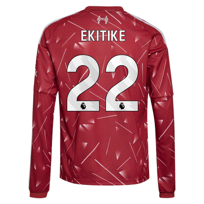 Hugo Ekitike Liverpool adidas Youth 2026/27 Home Replica Long Sleeve Jersey - Red