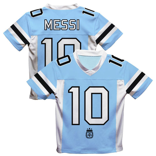 Lionel Messi Argentina National Team Vive La Fete  Football Jersey - Light Blue