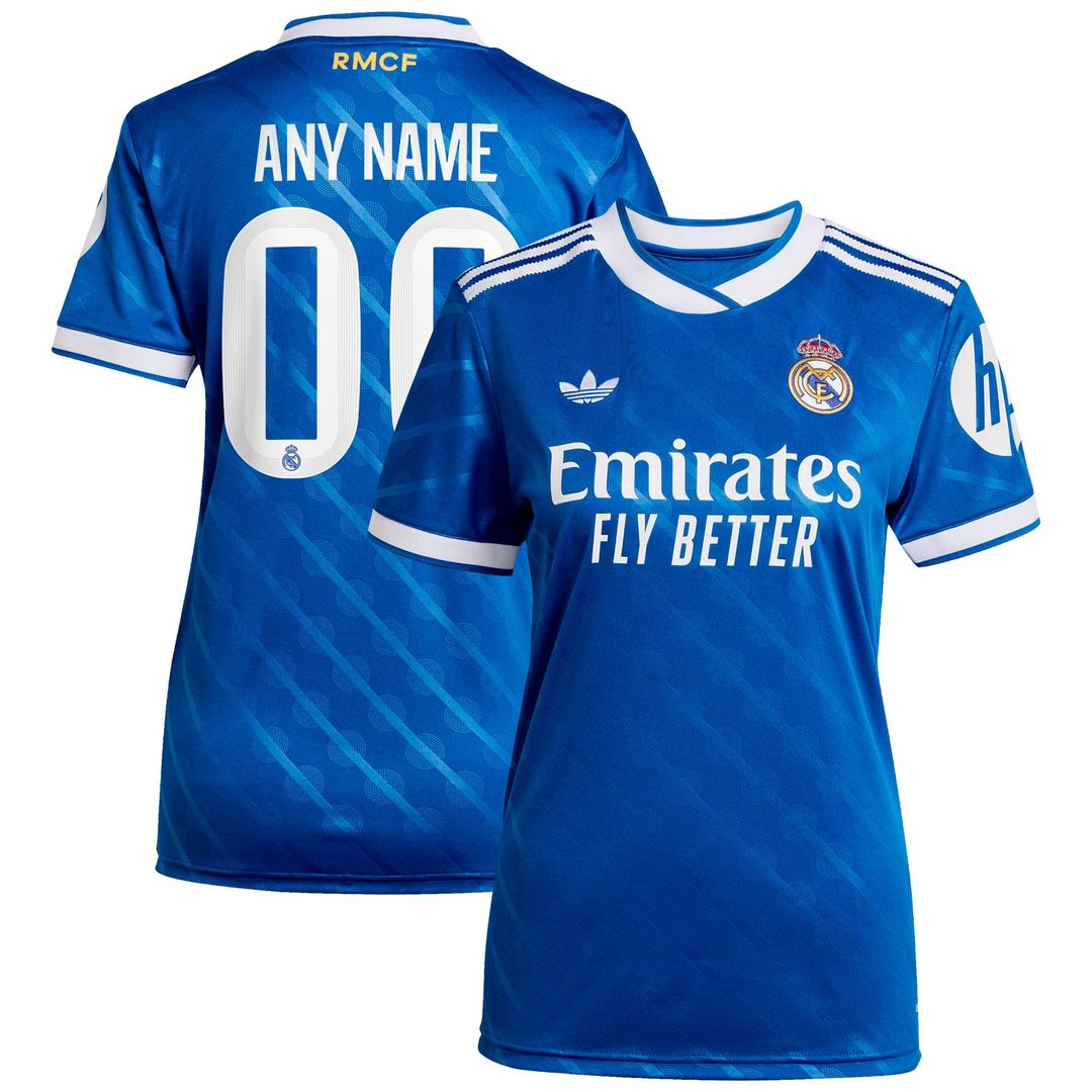Real Madrid adidas Women's 2025/26 Third Replica Custom Jersey - Blue