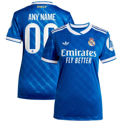 Real Madrid adidas Women's 2025/26 Third Replica Custom Jersey - Blue