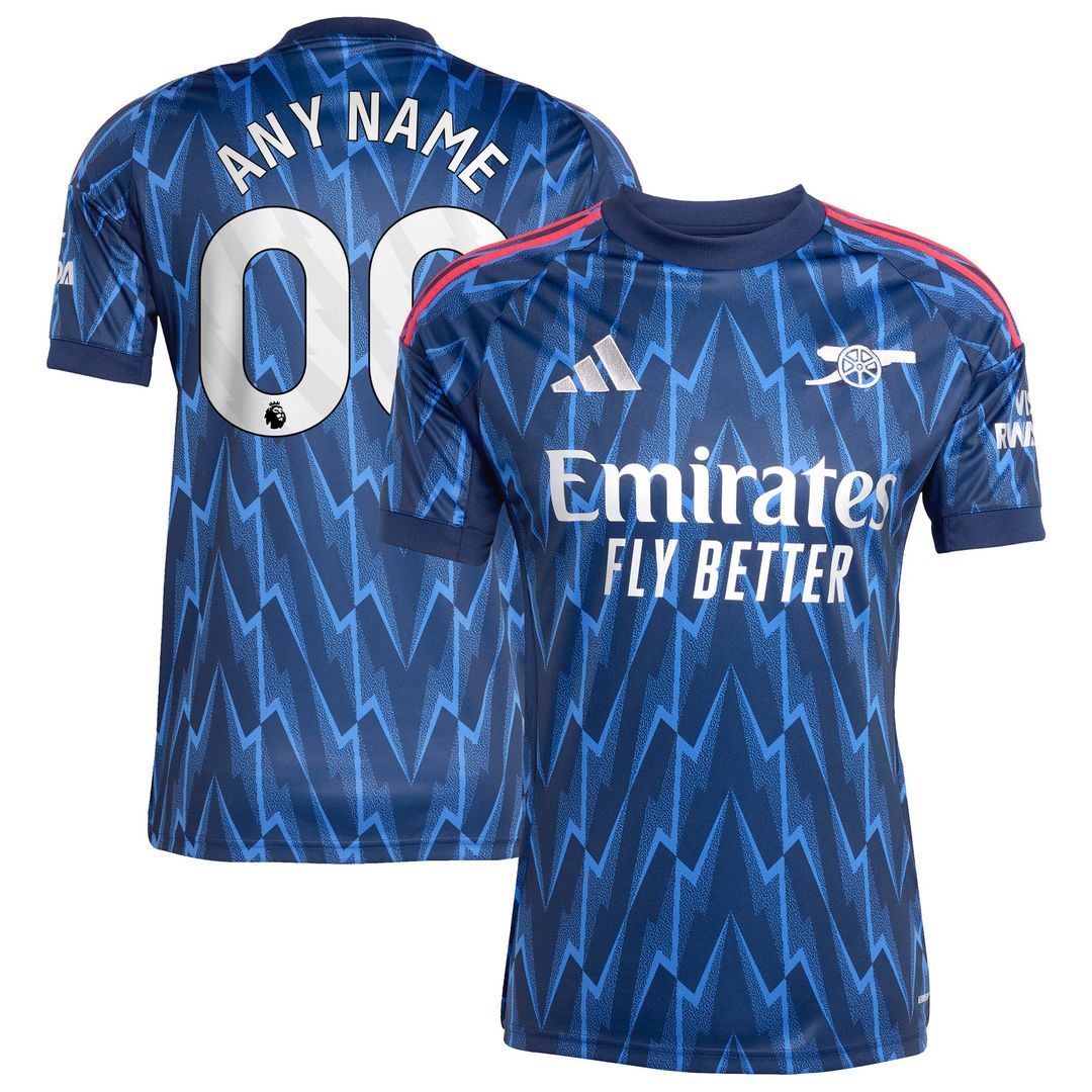 Arsenal adidas 2025/26 Away Replica Custom Jersey - Blue