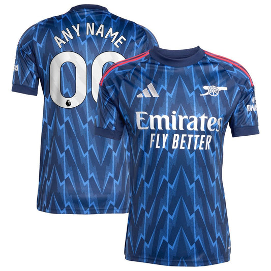 Arsenal adidas 2025/26 Away Replica Custom Jersey - Blue