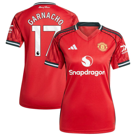 Alejandro Garnacho Manchester United adidas Women's Home 2025/26 Replica Player Jersey - Red