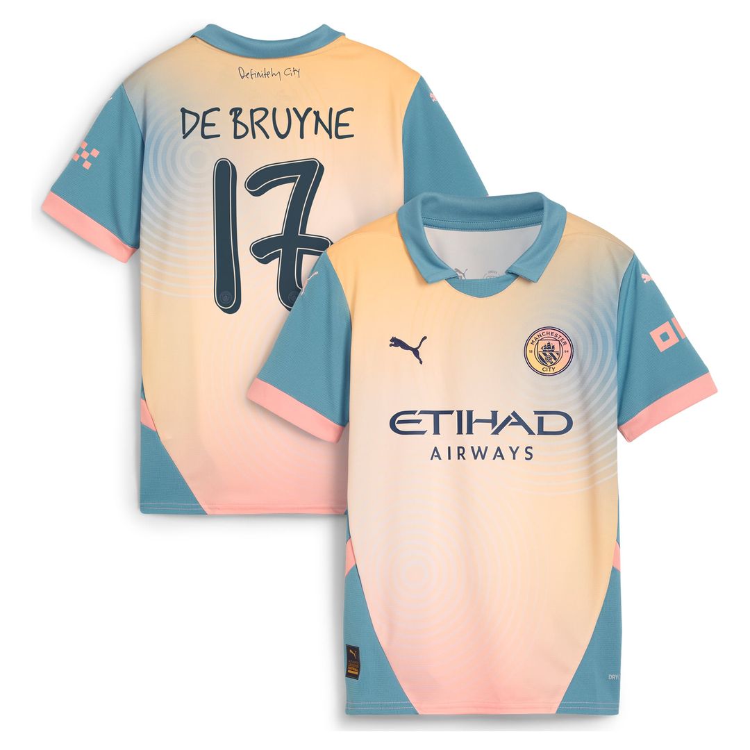 Kevin De Bruyne Manchester City Puma Youth 2024/25 Fourth Replica Player Jersey - Blue