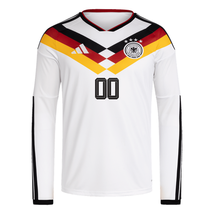 Germany National Team adidas 2026 Home Replica Long Sleeve Custom Jersey - White