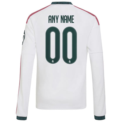 Real Madrid adidas Youth 2026/27 Home Replica Custom Long Sleeve Jersey - White