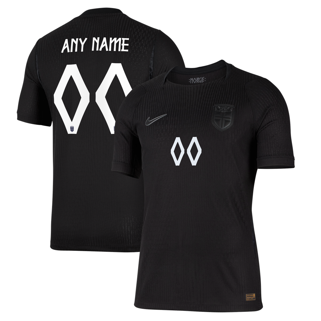 Norway National Team Nike 2026 Away Match Authentic Custom Jersey - Black