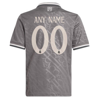 Real Madrid adidas Originals Youth 2024/25 Third Replica Custom Jersey - Charcoal