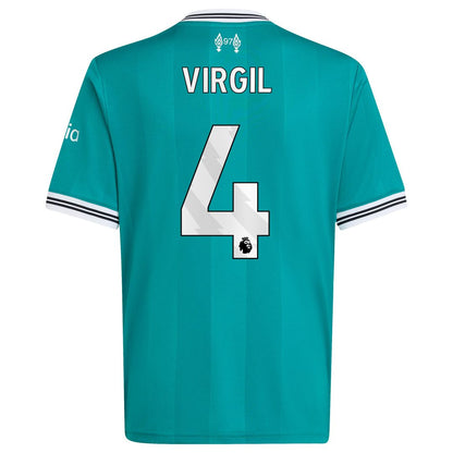 Virgil van Dijk Liverpool adidas Youth 2025/26 Third Replica Player Jersey - Green