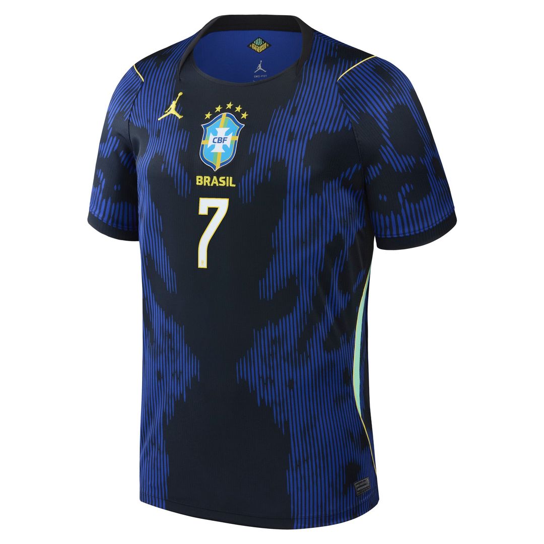 Vinicius Junior Brazil National Team Jordan Brand 2026 Away Stadium Replica Jersey - Blue