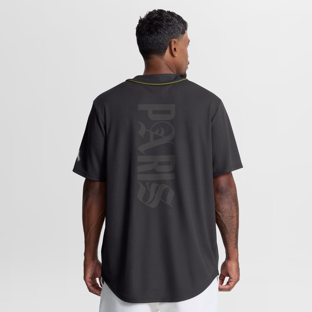 Paris Saint-Germain Fanatics Oversized Baseball Jersey - Charcoal