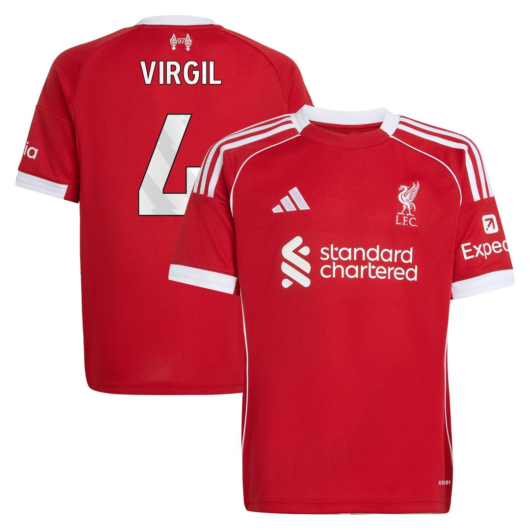 Virgil van Dijk Liverpool adidas Youth 2025/26 Third Replica Player Jersey - Green