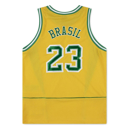Brazil National Team Jordan Brand Youth Mesh Basketball Fashion Jersey - Yellow