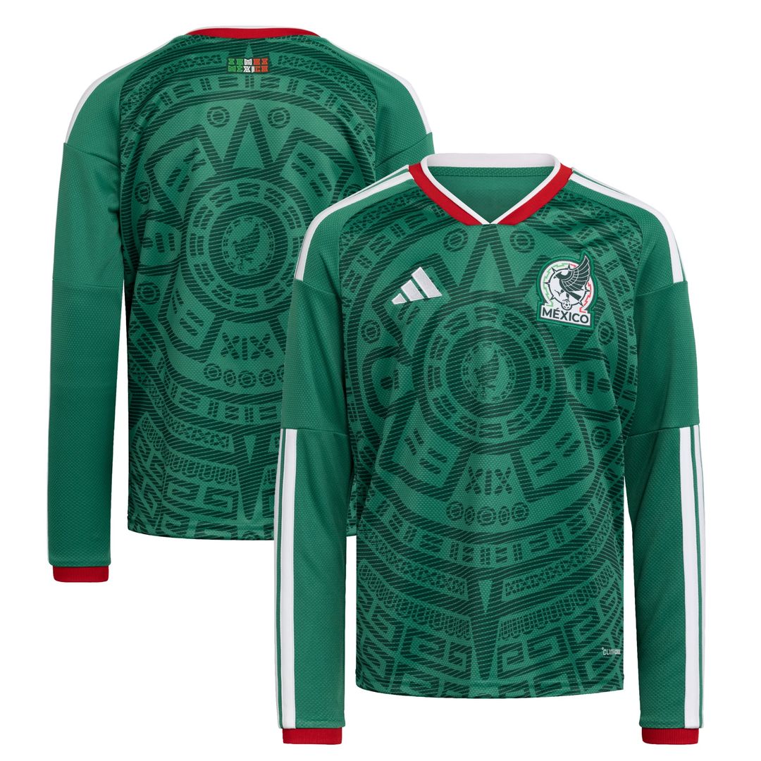 Mexico National Team adidas Youth 2026 Home Replica Long Sleeve Jersey - Green