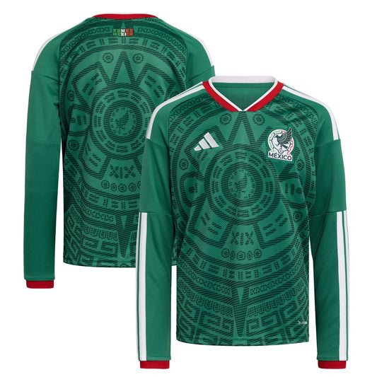 Mexico National Team adidas Youth 2026 Home Replica Long Sleeve Jersey - Green