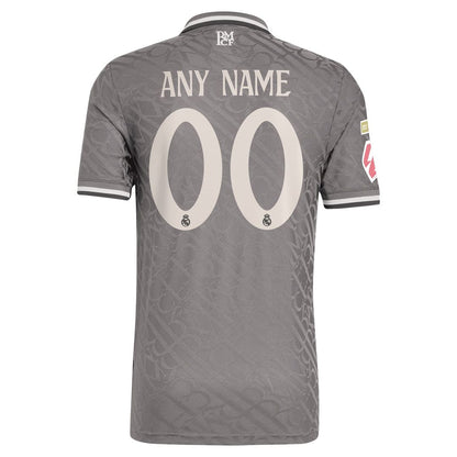 Real Madrid adidas Originals 2024/25 Third Authentic Custom Jersey - Charcoal