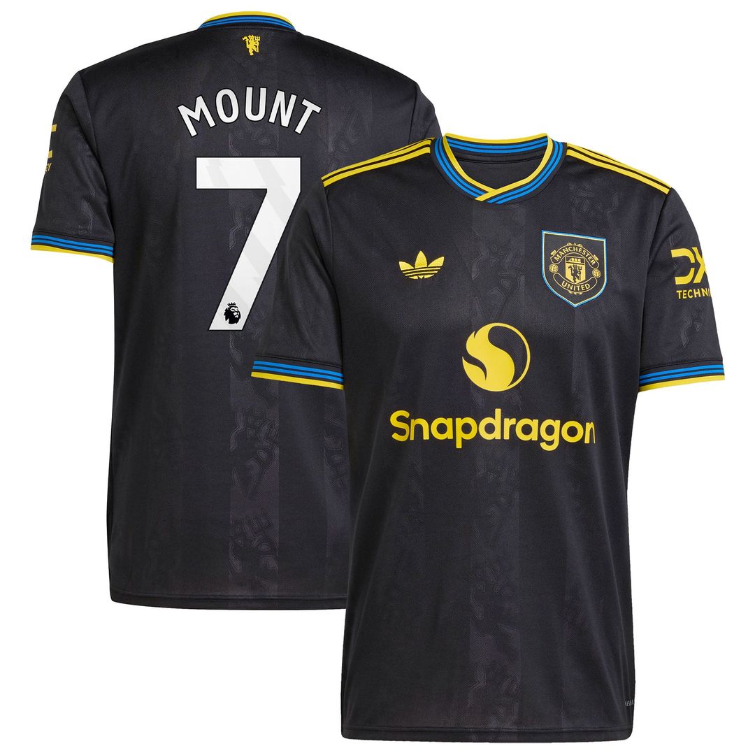 Mason Mount Manchester United adidas 2025/26 Third Replica Player Jersey - Black