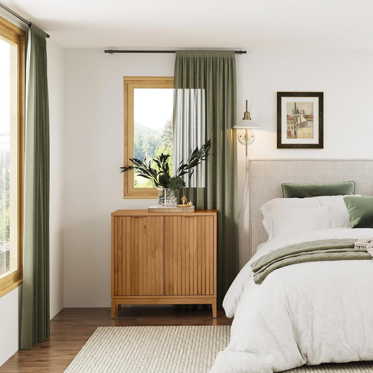 Modern Fluted Sideboard Cabinet – Stylish Entryway & Living Room Storage