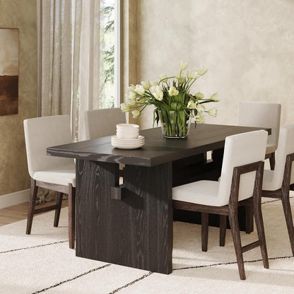 Modern 6-Person Dining Table – Rectangular Wood Kitchen & Dining Table